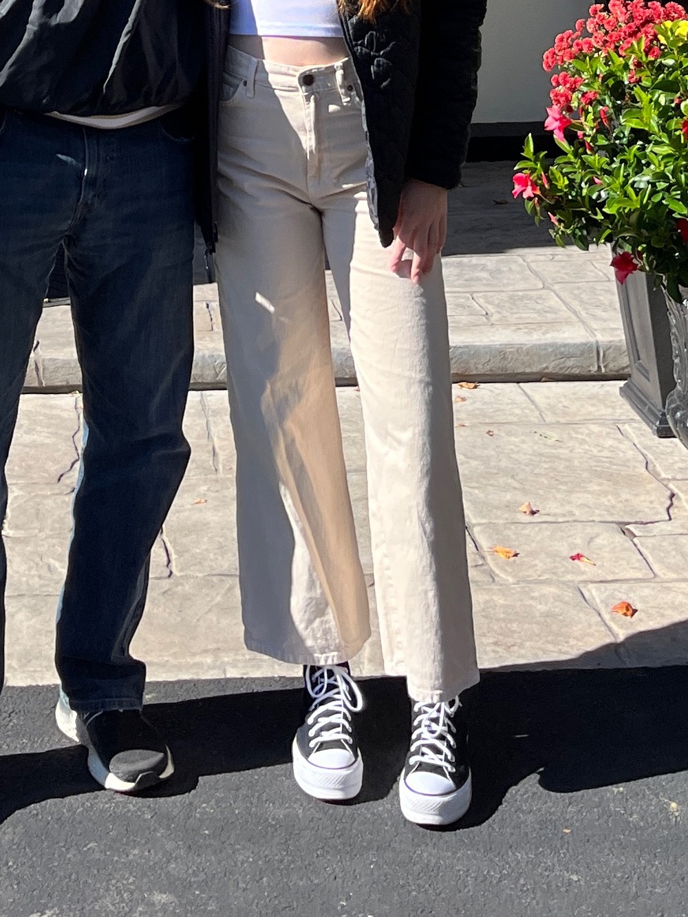 Urban Outfitters Beige Wide-Leg High-Rise Jeans